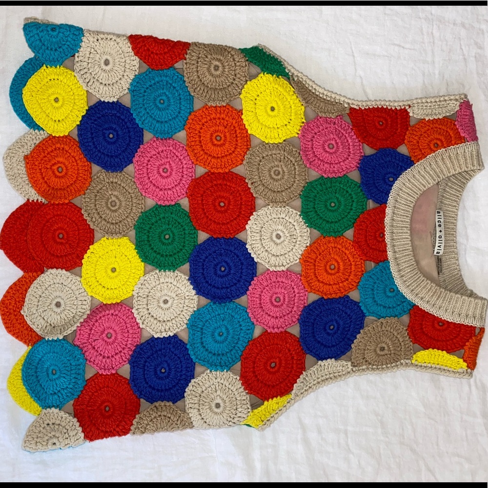 Alice and Olivia Colorful Tank Top Sweater